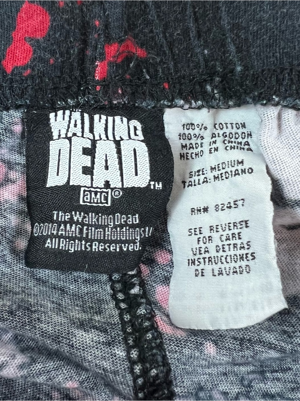 AMC The Walking Dead Zombie Pajama Lounge Sleep Pants Size Medium 2014 - Picture 3 of 9